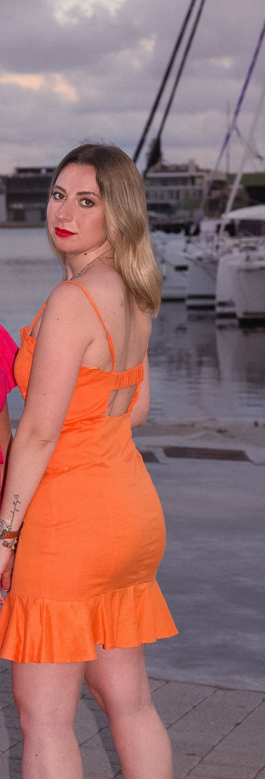 Vestido Lino Naranja